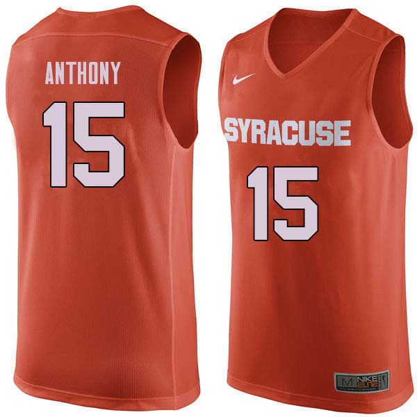 Men #15 Carmelo Anthony Syracuse Orange College Basketball Jerseys Sale-Orange